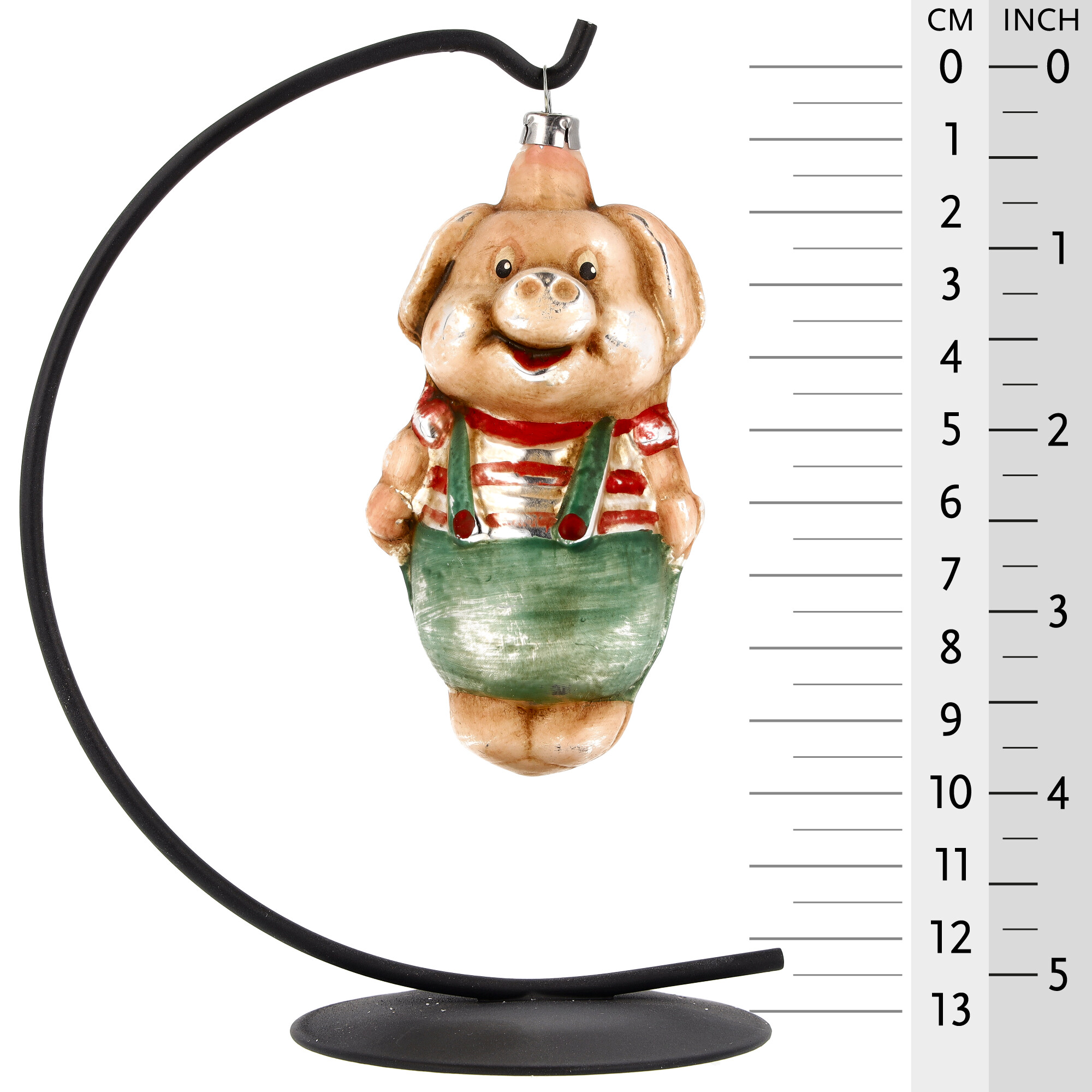 Nostalgisches Glasornament - Schwein mit Hose