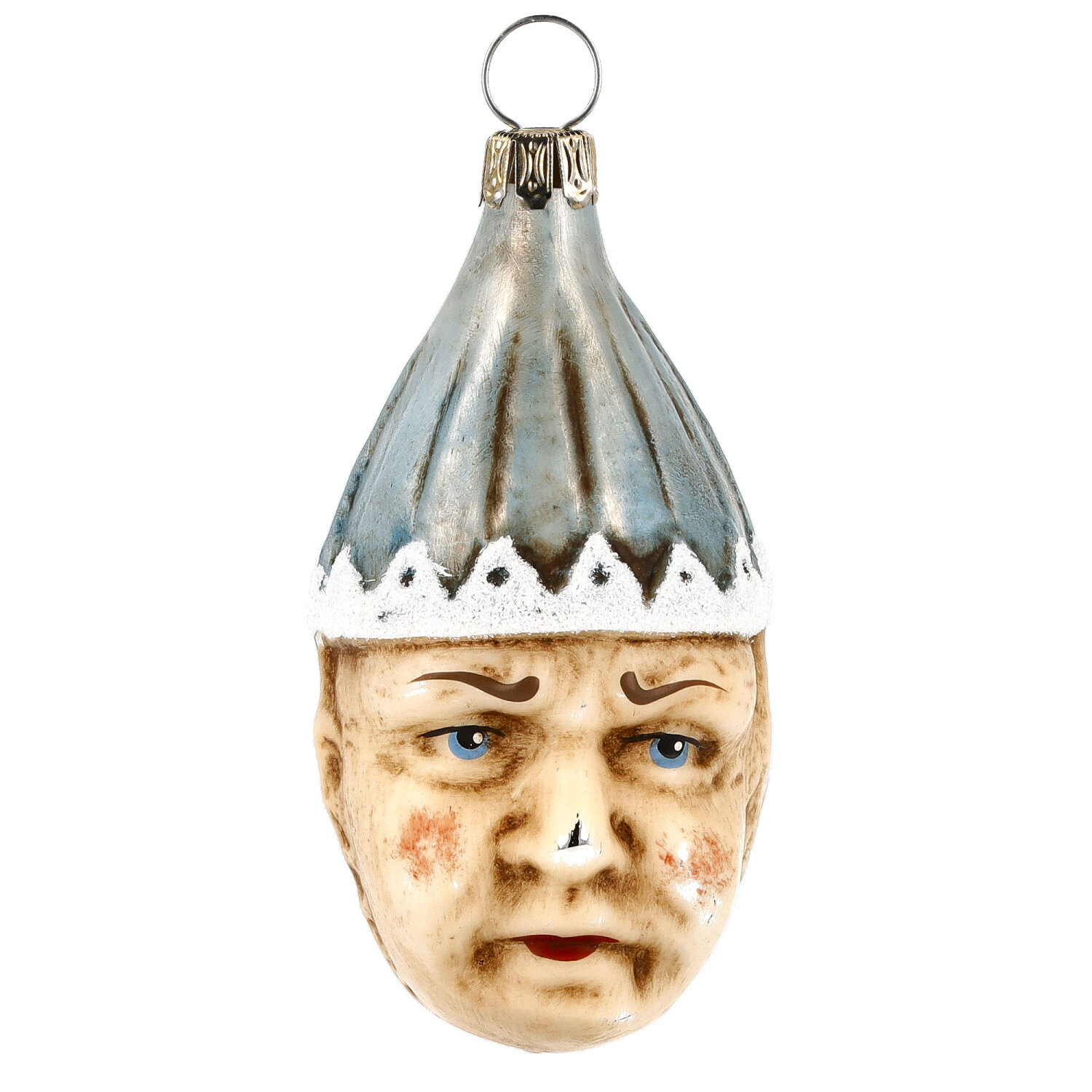 Retro Vintage style Christmas Glass Ornament - Double face Clown