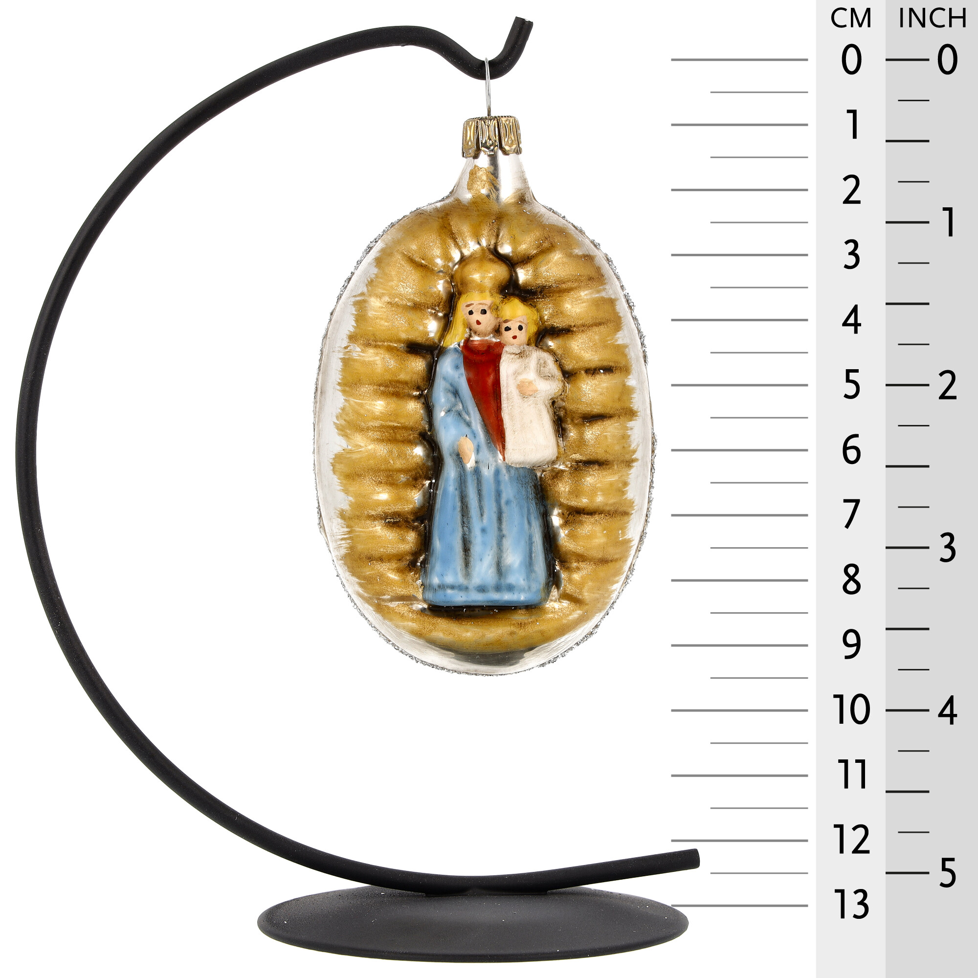 Retro Vintage style Christmas Glass Ornament - Madonna with child