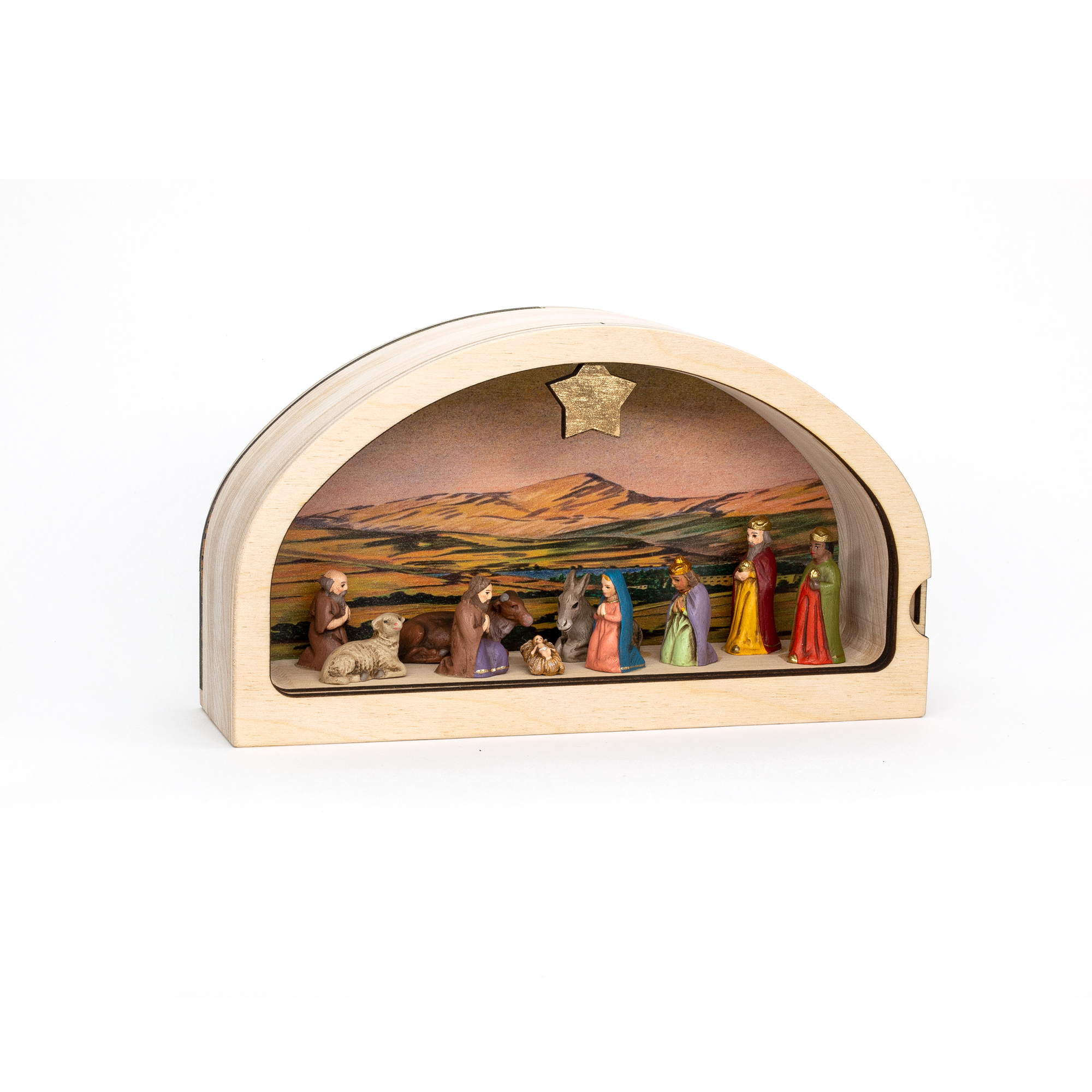 Minikrippe "Zauber der Weihnacht", Krippenfiguren Set miniatur