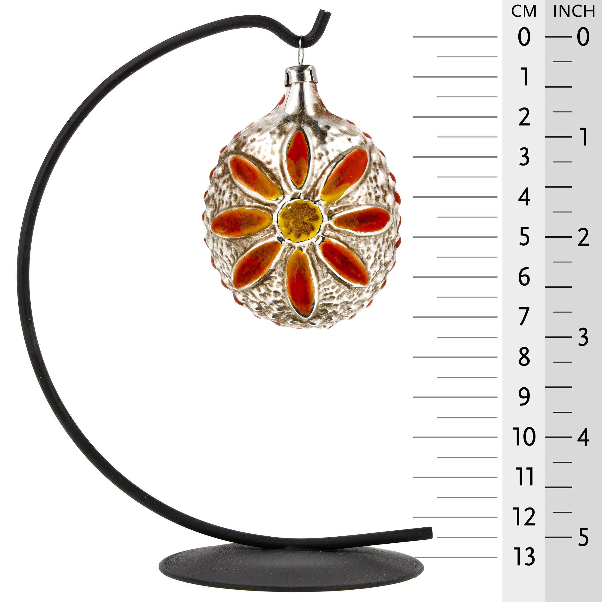 Retro Vintage style Christmas Glass Ornament - Gerbera