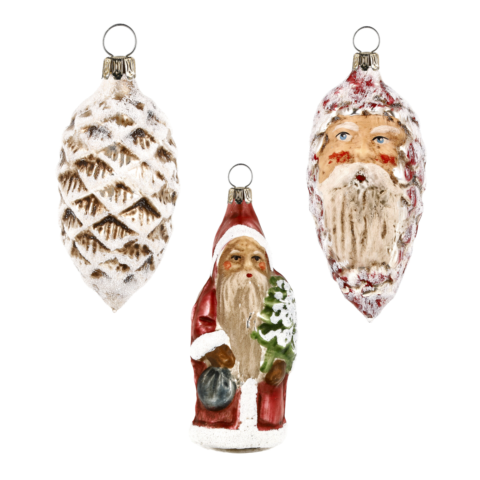 Retro Vintage style Christmas Glass Ornament - 3pcs set Christmas magic