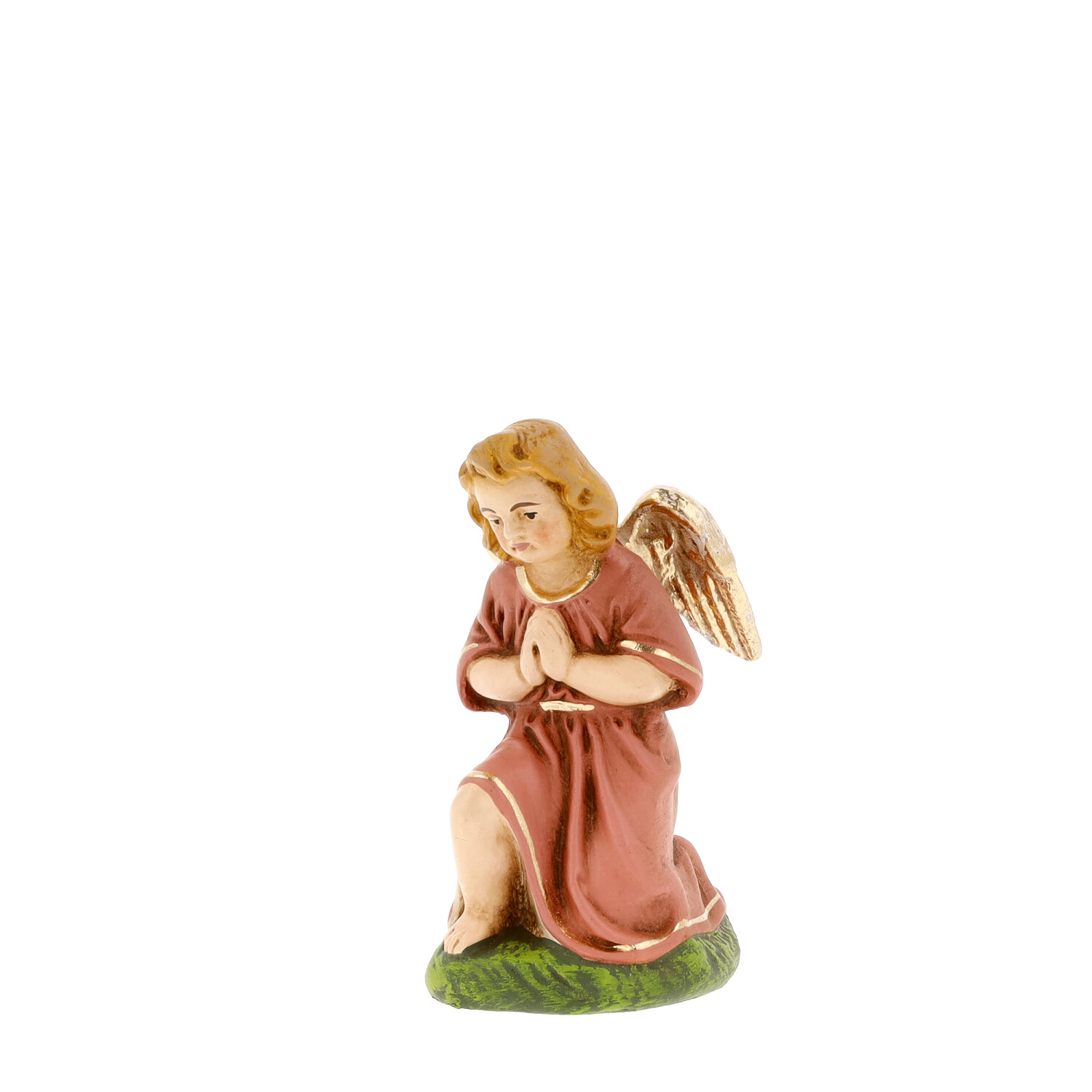 Kniender Engel in Rosé, zu 10 - 11cm Krippenfiguren - Original MAROLIN® - Engel für Ihre Weihnachtskrippe - Made in Germany
