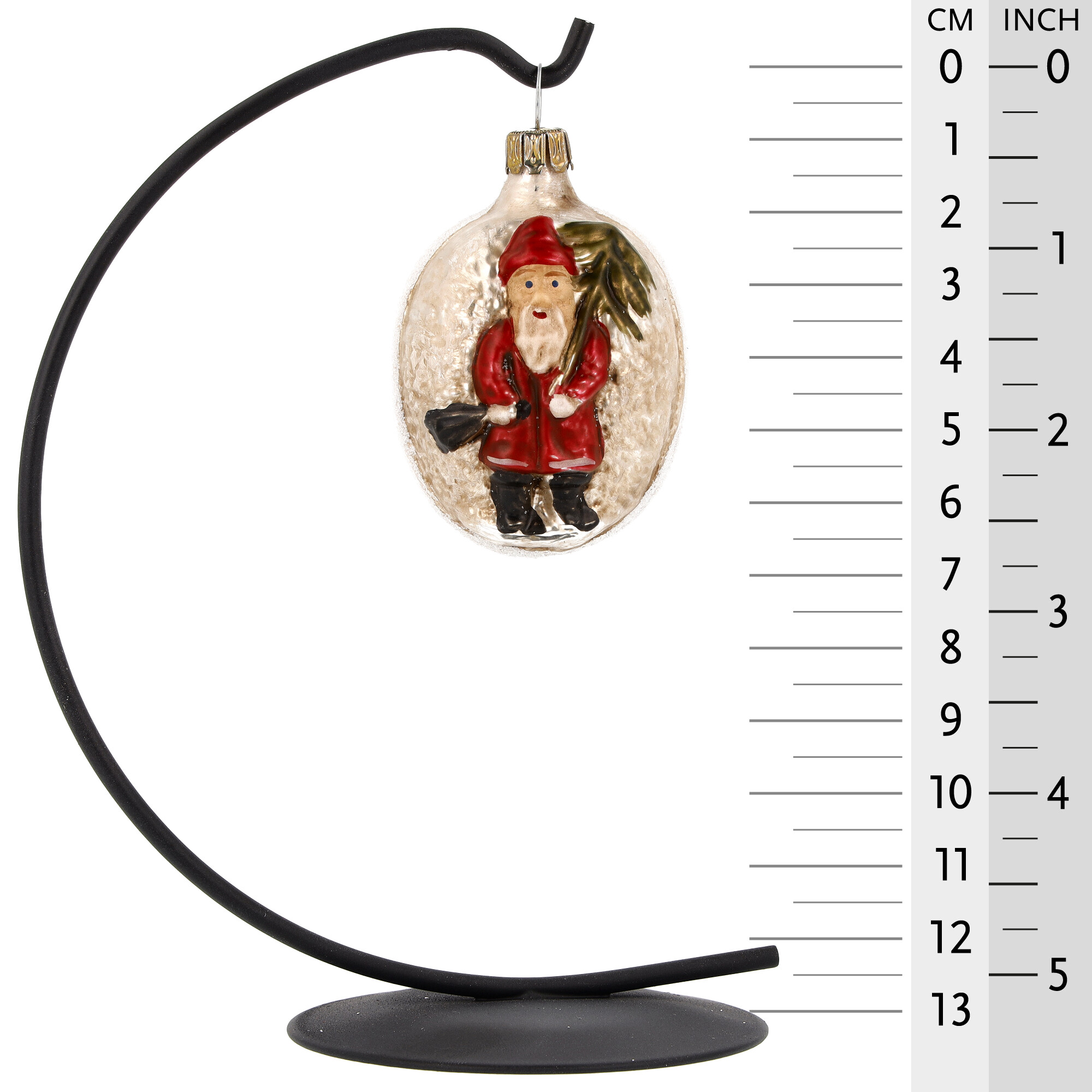 Retro Vintage style Christmas Glass Ornament - Ball with St. Nicholas