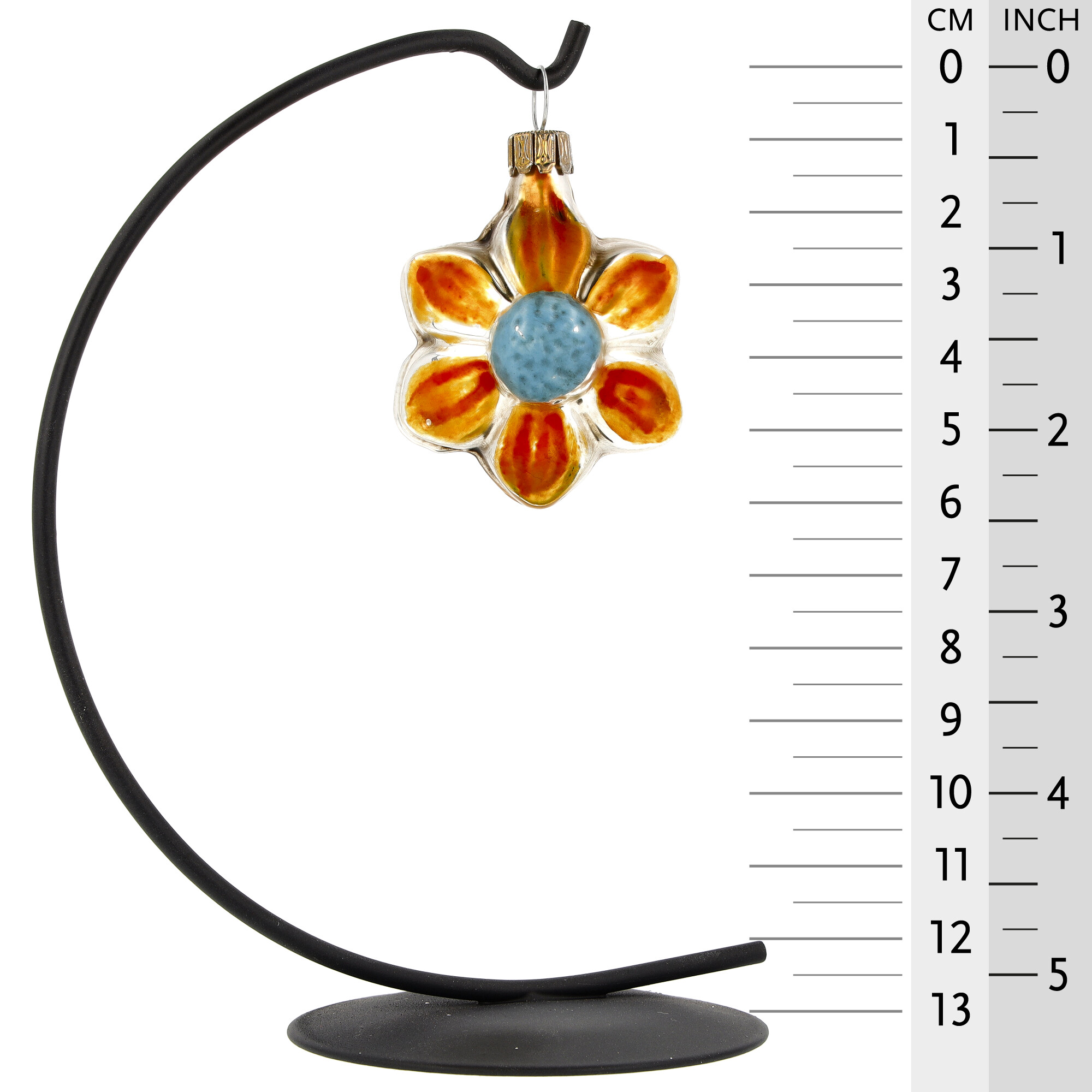 Retro Vintage style Christmas Glass Ornament - Orange blossom