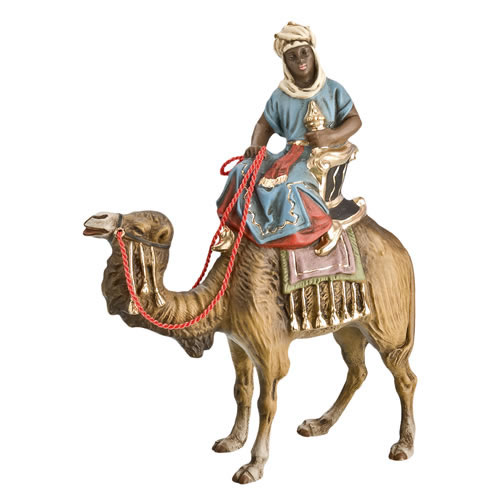 König schwarz (Caspar) zu Kamel, zu 10 - 11cm Krippenfiguren - Original MAROLIN® - Krippenfigur für Ihre Weihnachtskrippe - Made in Germany