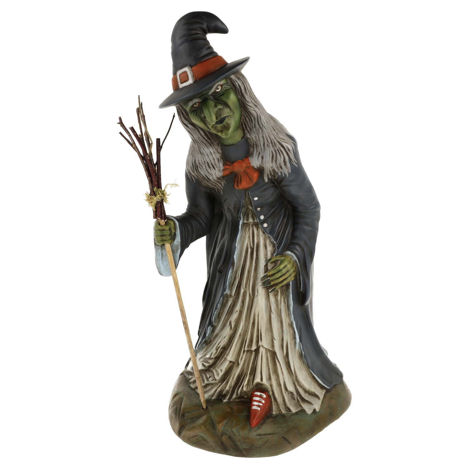 LIMITED EDITION 2024 Big Witch with hat and broom, height = 14 in.