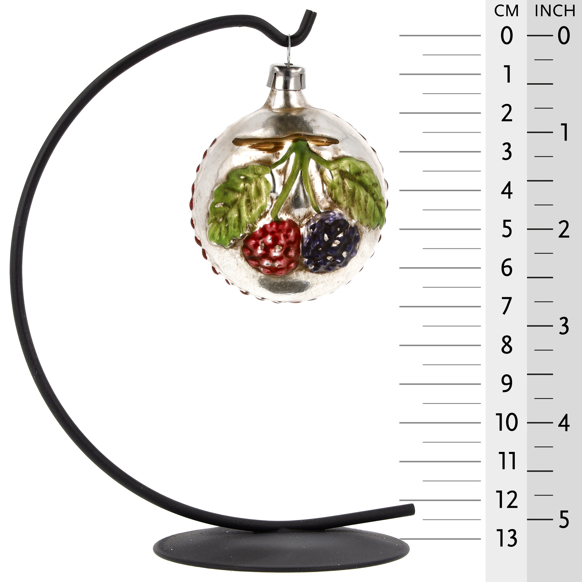 Retro Vintage style Christmas Glass Ornament - Blackberry