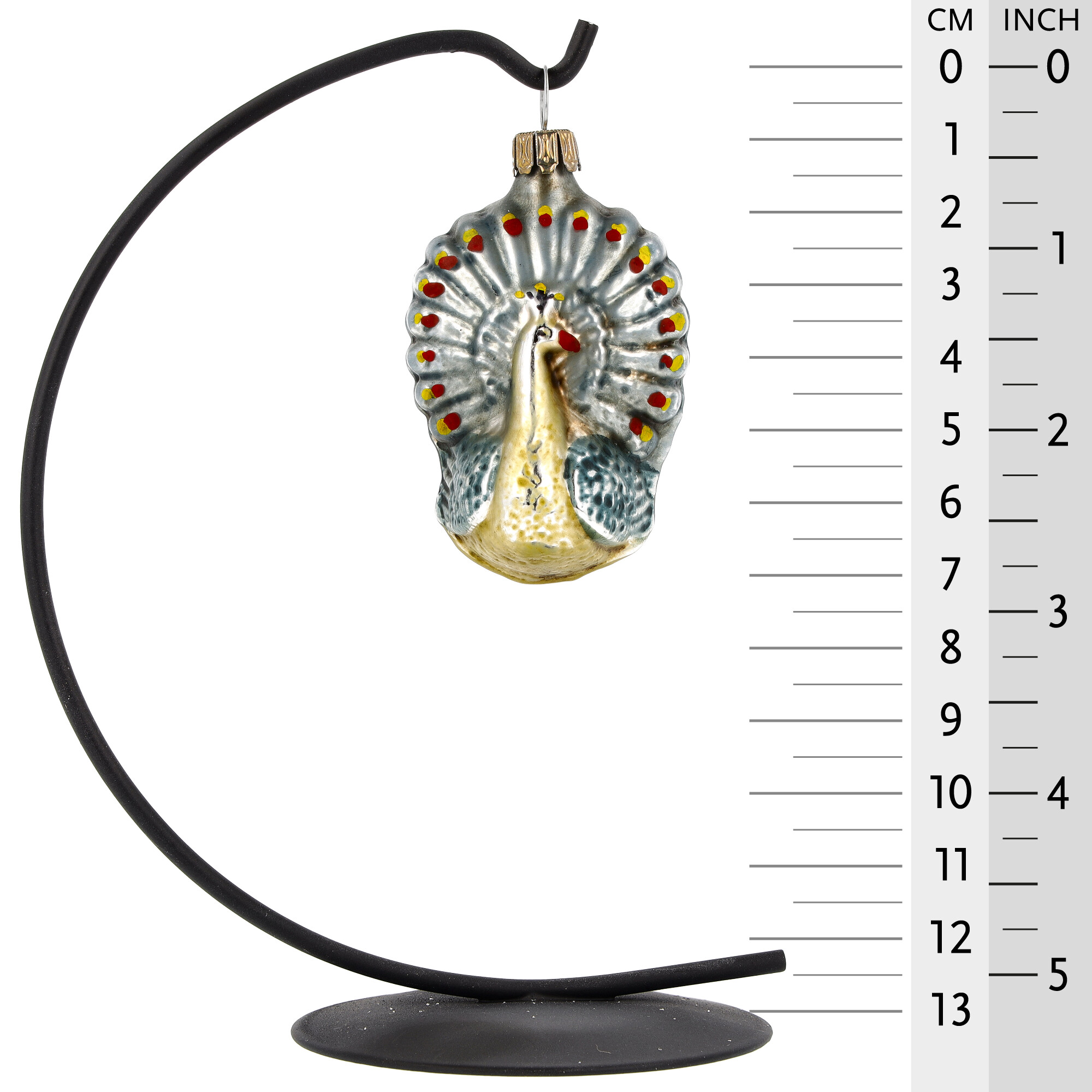 Retro Vintage style Christmas Glass Ornament - Little peacock