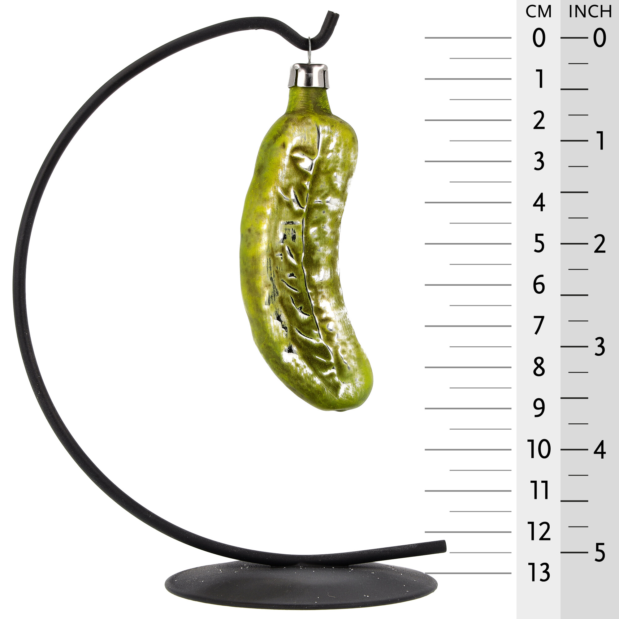 Retro Vintage style Christmas Glass Ornament - medium sized pickle dill