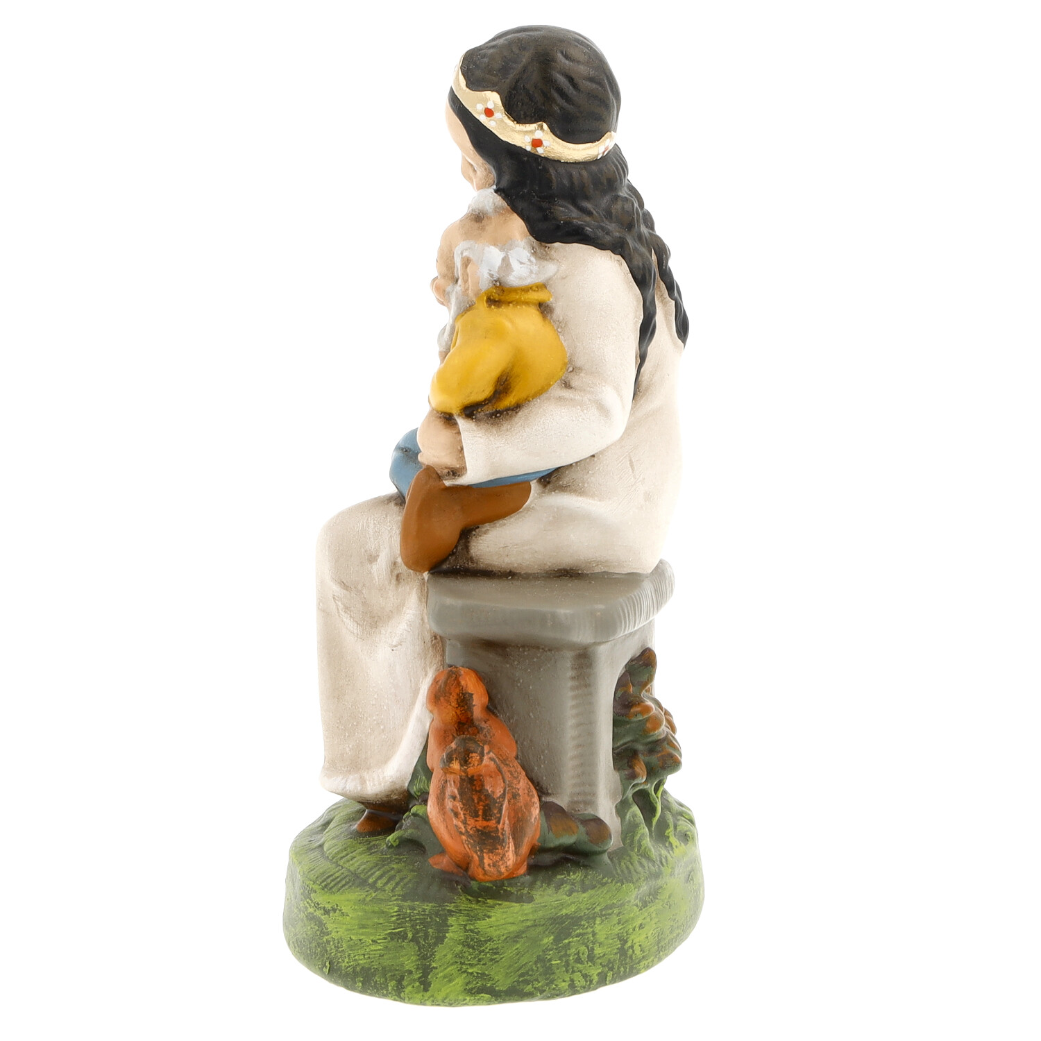 Snow White with dwarfs - Marolin Papermaché figure - Brothers Grimm - made in Germany