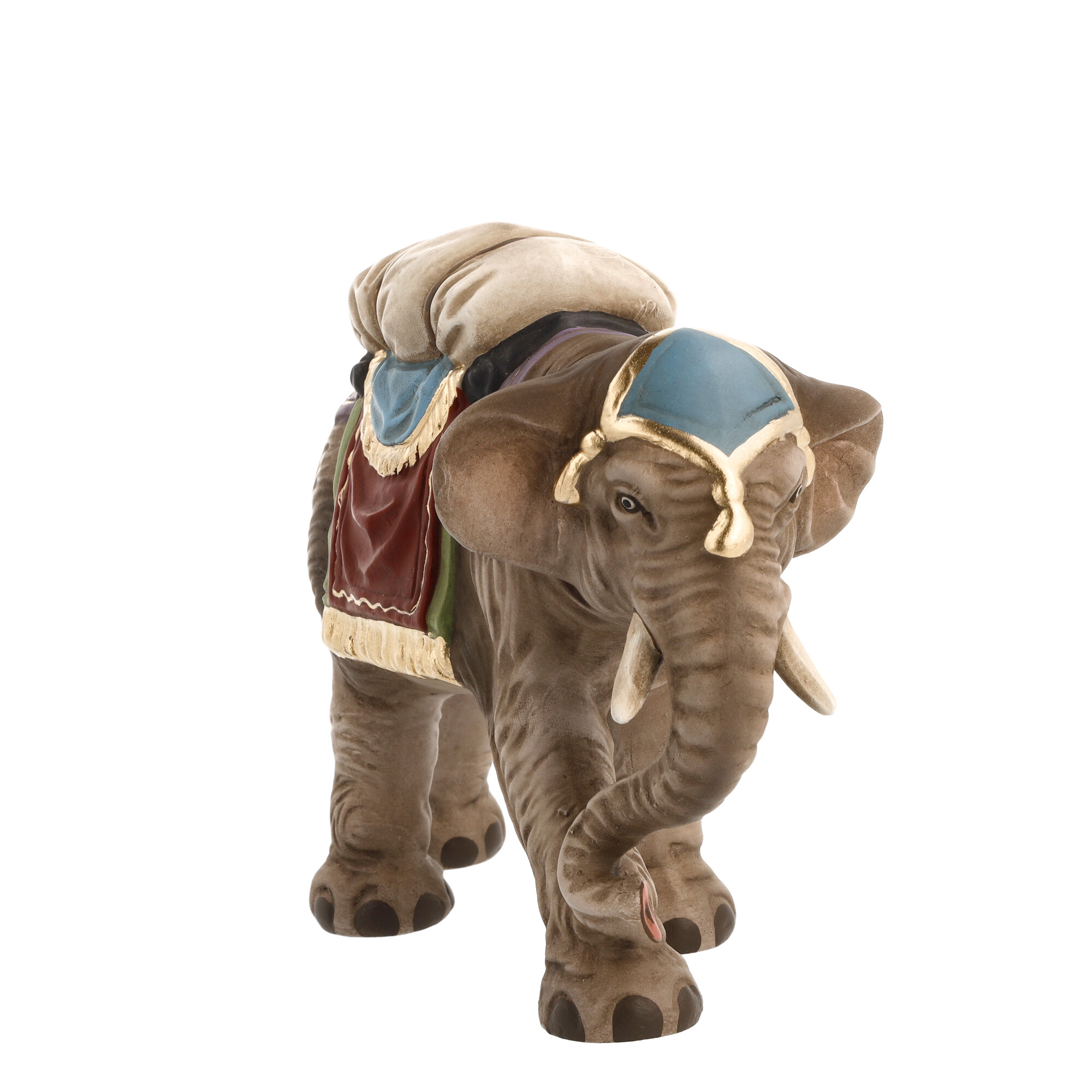 Elefant mit Gepäck, zu 10cm Krippenfiguren - Original MAROLIN® - Krippenfigur für Ihre Weihnachtskrippe - Made in Germany