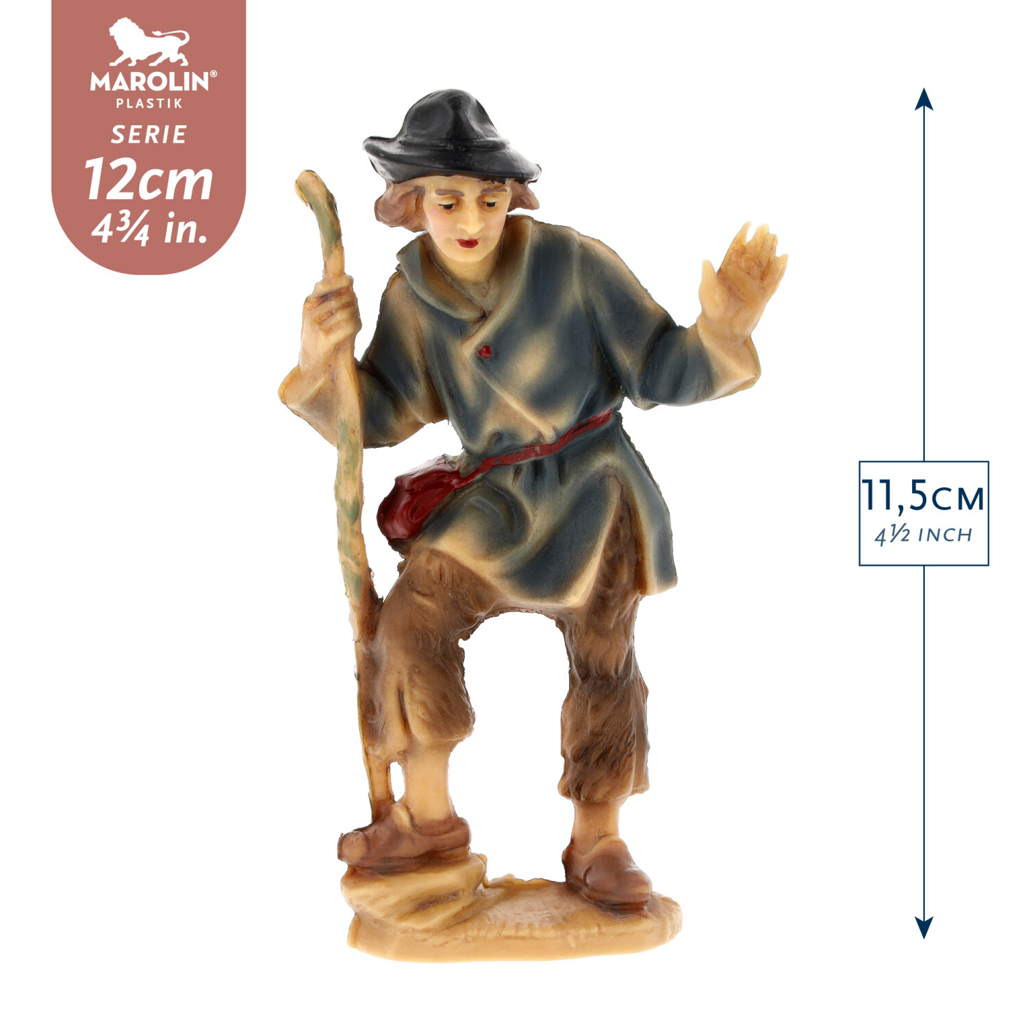 Schäfer zu 12cm Kunststoff Krippenfiguren - made in Germany