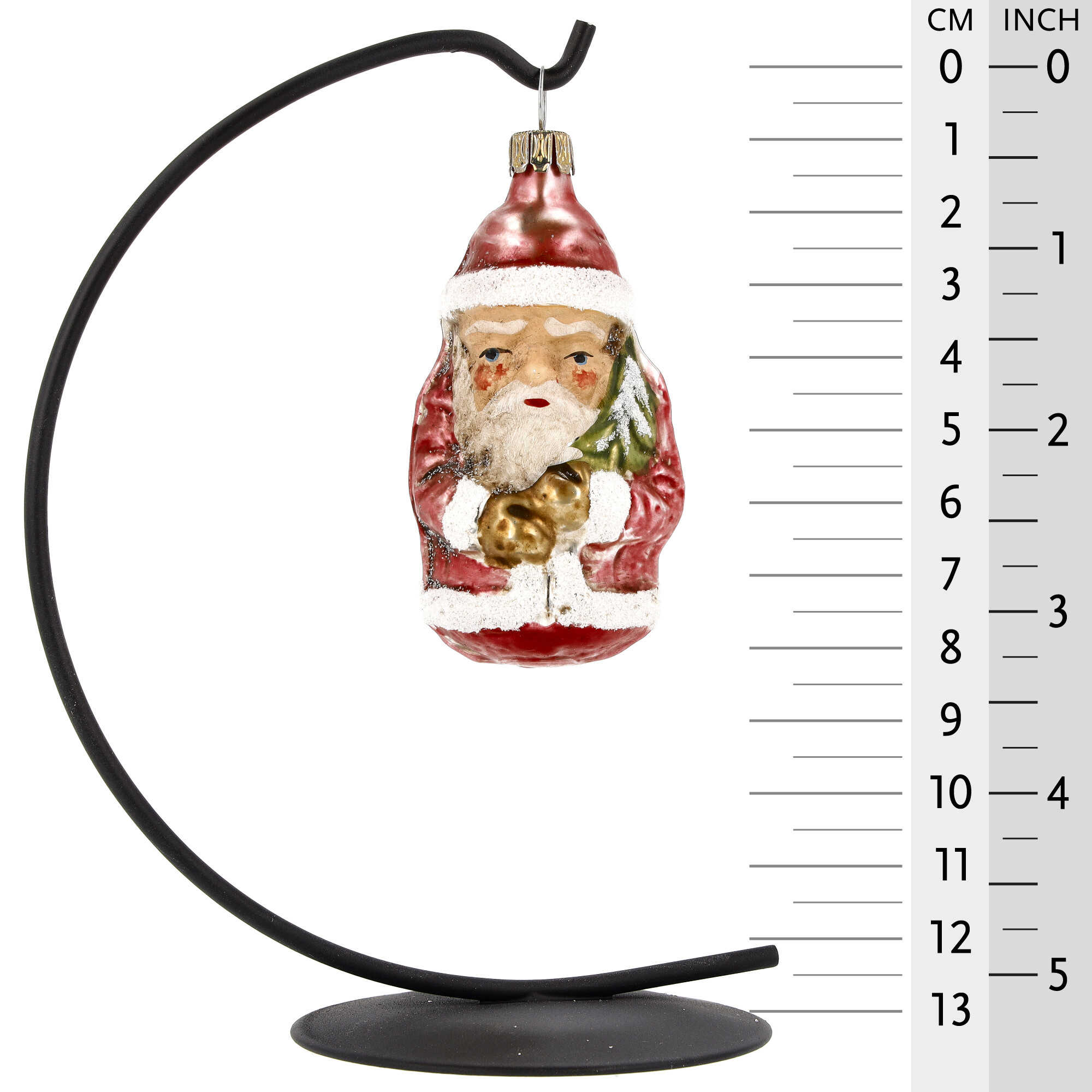 Retro Vintage style Christmas Glass Ornament - Little Santa Claus